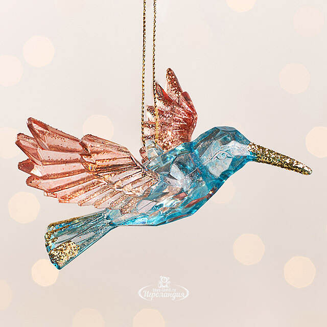 Елочная игрушка Колибри Этель - Azure Wonders 8 см Kurts Adler