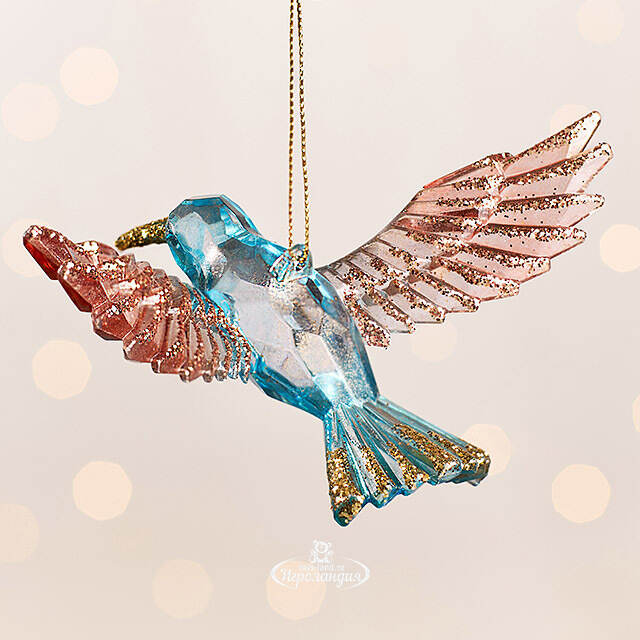 Елочная игрушка Колибри Этель - Azure Wonders 8 см Kurts Adler