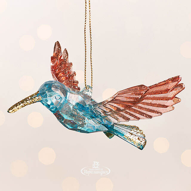 Елочная игрушка Колибри Этель - Azure Wonders 8 см Kurts Adler