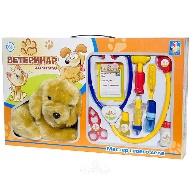 Набор "Ветеринар" с мягкой игрушкой - собачкой 1TOY (1Той)
