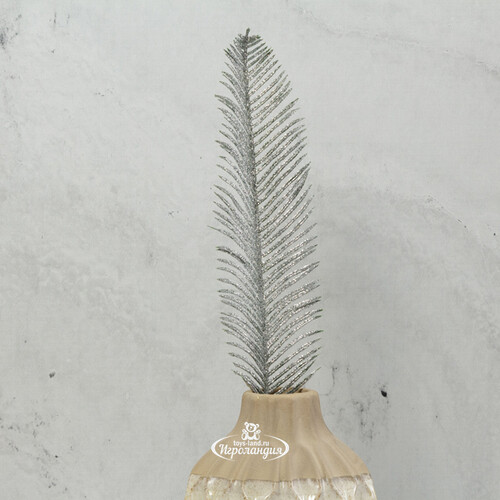 Декоративный лист Сияющий Мантерис 33 см, серебряный Peha