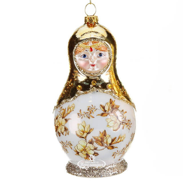 Стеклянная елочная игрушка Матрешка Устинья - Russian Doll 14 см Goodwill