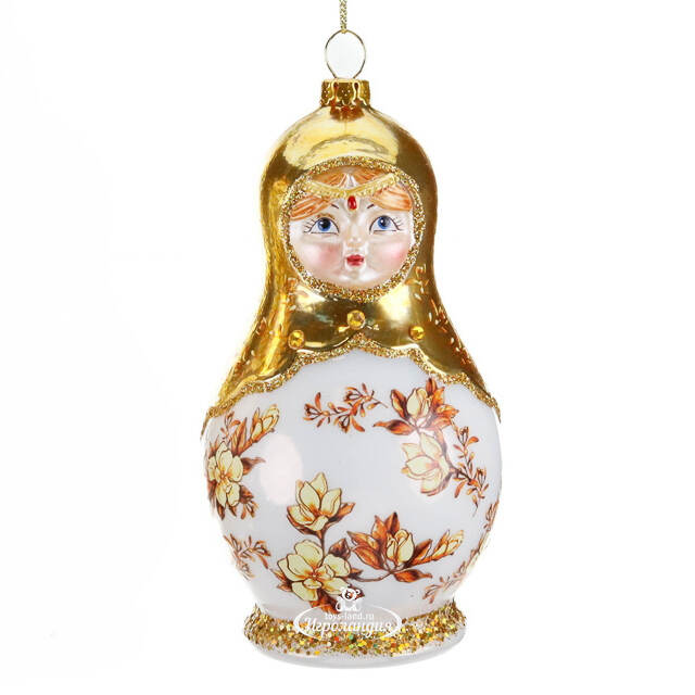 Стеклянная елочная игрушка Матрешка Лукерья - Russian Doll 14 см Goodwill