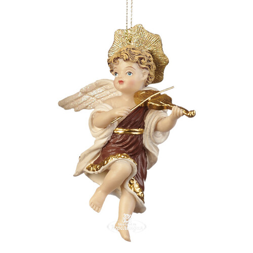 Елочная игрушка Ангелок со скрипкой 11 см, подвеска Goodwill