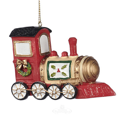 Елочная игрушка Рождественский Поезд 10 см красный, подвеска Goodwill