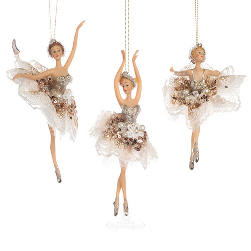 Елочная игрушка Балерина Металина - Perla Caprici Silve 17 см, подвеска Goodwill