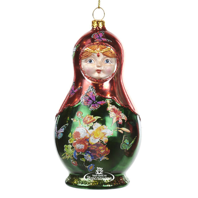 Стеклянная елочная игрушка Матрешка Ульяна - Russian Doll 14 см Goodwill
