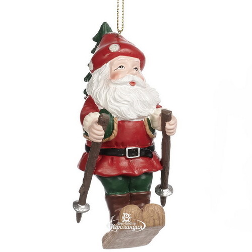 Елочная игрушка Славный Санта в грибной шапочке 11 см, подвеска Goodwill
