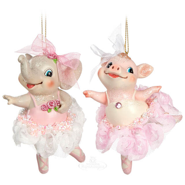 Набор ёлочных игрушек Танцующие Менни и Бейб 10 см, 2 шт, подвеска Goodwill