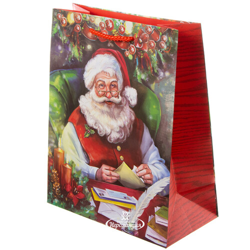 Подарочный пакет Волшебник Санта с письмами 25*20 см Due Esse Christmas