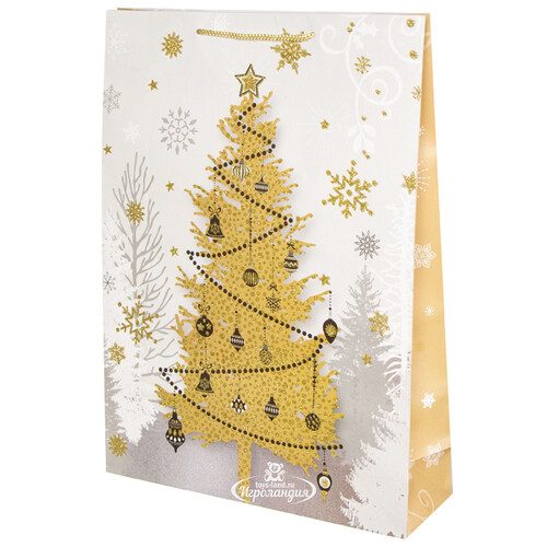 Подарочный пакет Magic Christmas - Золотая Ёлочка 45*33 см Due Esse Christmas