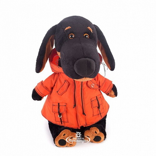 Мягкая игрушка Собака Ваксон в оранжевой ветровке 25 см Budi Basa