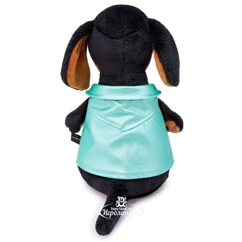 Мягкая игрушка Собака Ваксон в зеленой рокерской жилетке 29 см Budi Basa