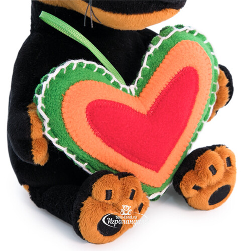Мягкая игрушка Собака Ваксон Baby с сердечком из флиса 19 см Budi Basa