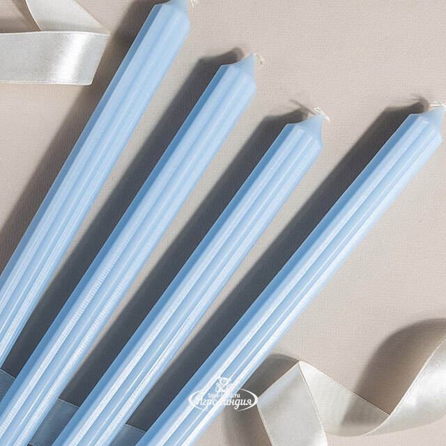 Высокие свечи 30 см Астерия светло-голубые, 4 шт Candleslight