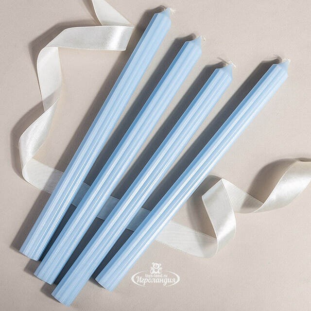 Высокие свечи 30 см Астерия светло-голубые, 4 шт Candleslight