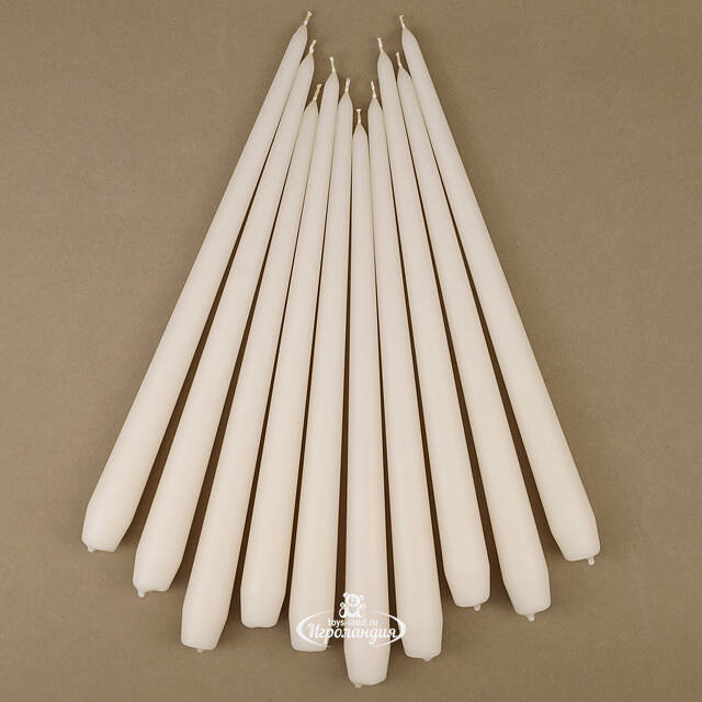 Высокие свечи Андреа Velvet 30 см, 10 шт, кремовые Candleslight