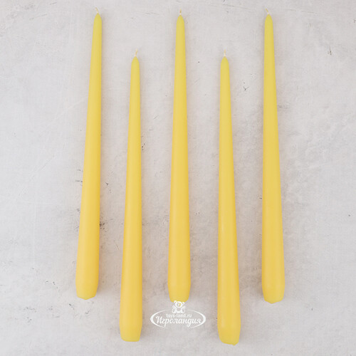 Высокие свечи Андреа Velvet 30 см, 5 шт, желтые Candleslight