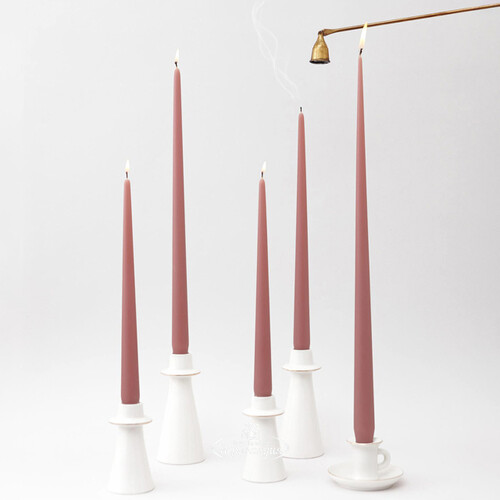 Высокие свечи Андреа Velvet 40 см, 10 шт, кофе латте Candleslight