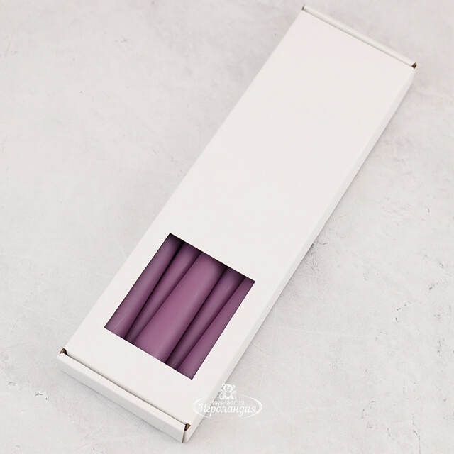 Высокие свечи Андреа Velvet 30 см, 5 шт, аметистовые Candleslight