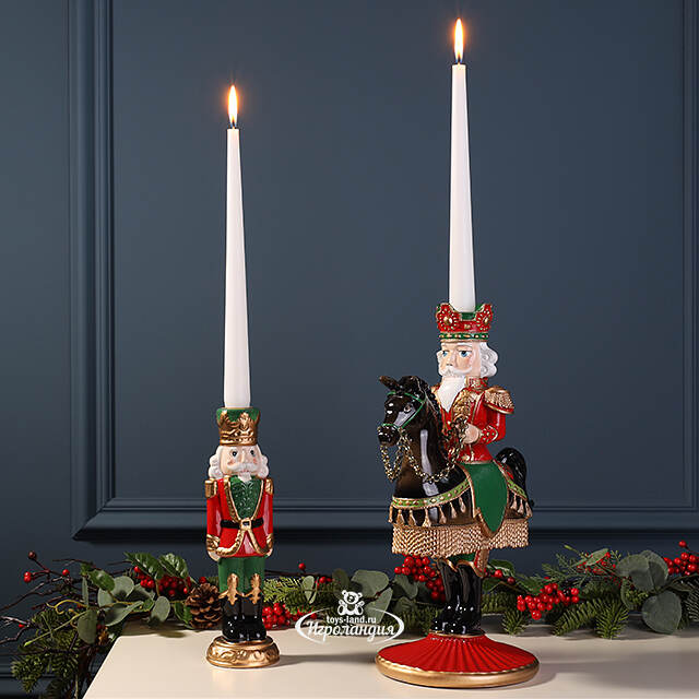 Декоративный подсвечник Щелкунчик - Prince Theodore Christmas 33 см красный EDG