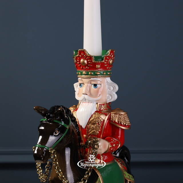 Декоративный подсвечник Щелкунчик - Prince Theodore Christmas 33 см красный EDG