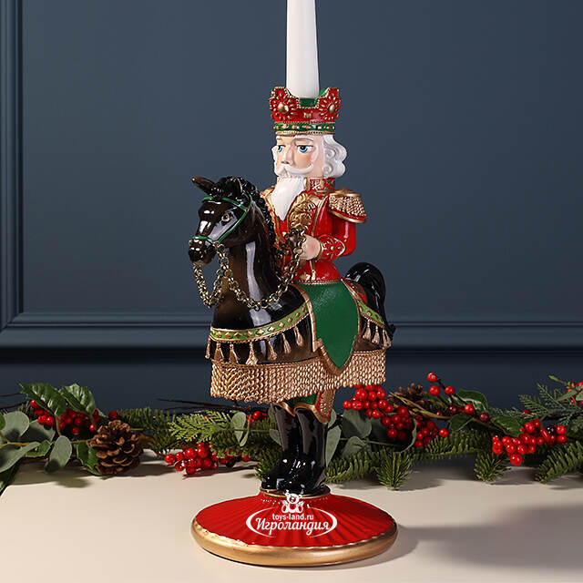 Декоративный подсвечник Щелкунчик - Prince Theodore Christmas 33 см красный EDG