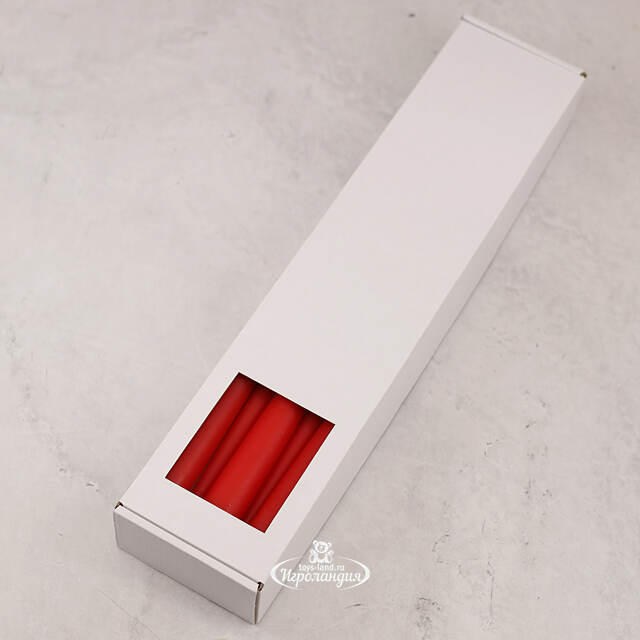 Высокие свечи 40 см Андреа Velvet красные, 10 шт Candleslight