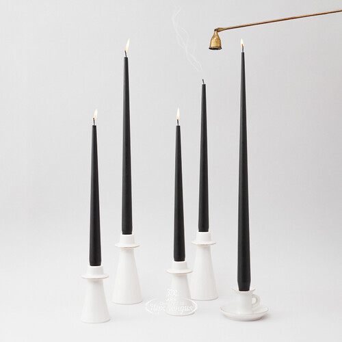 Высокая свеча 40 см Андреа Velvet черная Candleslight