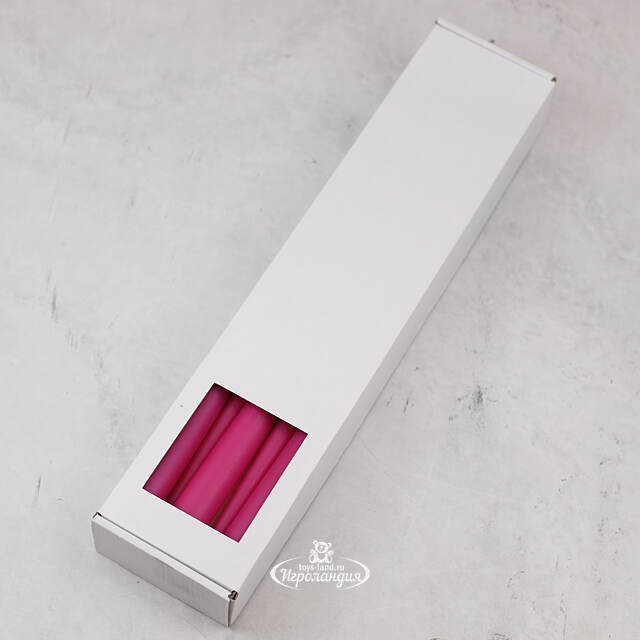 Высокие свечи 40 см Андреа Velvet фуксия, 10 шт Candleslight (Кэндлслайт)