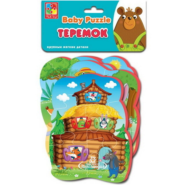 Мягкие пазлы для малышей Сказки - Теремок, 4 шт, 3-5 элементов Vladi Toys