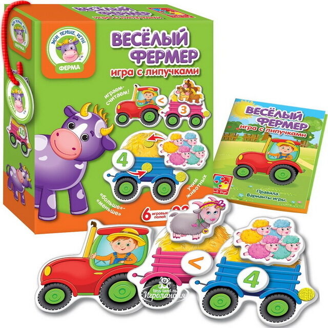 Развивающая игра с липучками Веселый фермер Vladi Toys