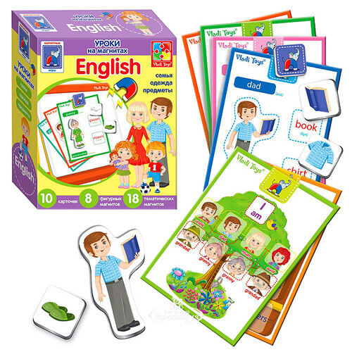 Обучающий набор English на магнитах - Семья Vladi Toys