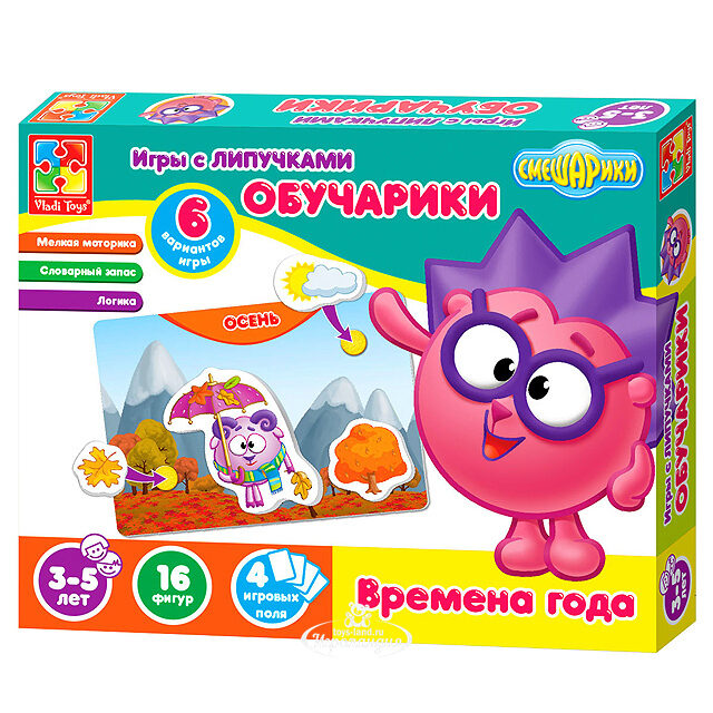 Развивающая игра Обучарики: Времена года с липучками Vladi Toys