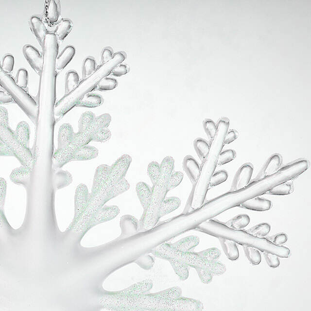 Елочная игрушка Снежинка - Ледяные узоры 15 см, серебристо-зелёная, подвеска Kurts Adler