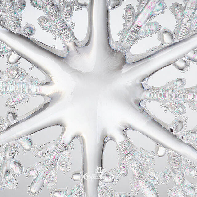 Елочная игрушка Снежинка - Ледяные узоры 15 см, серебряная, подвеска Kurts Adler