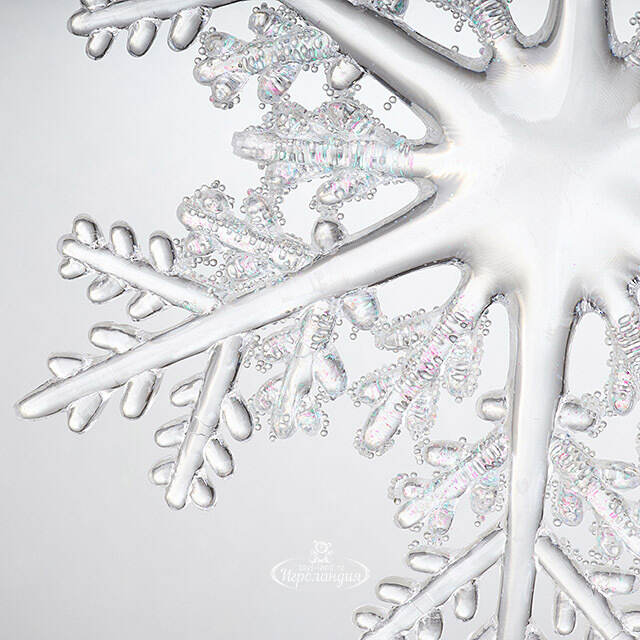 Елочная игрушка Снежинка - Ледяные узоры 15 см, серебряная, подвеска Kurts Adler