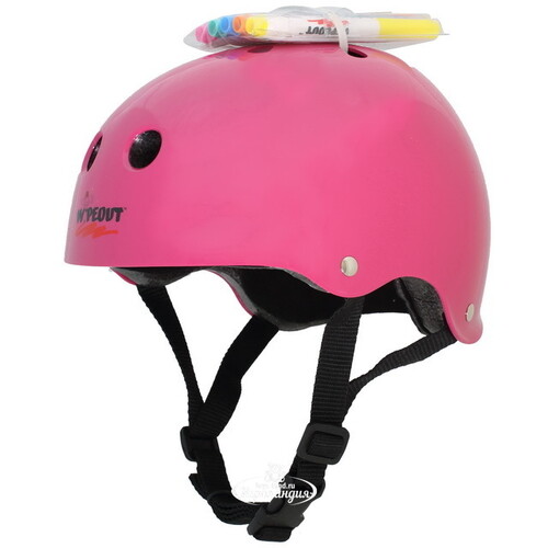 Детский защитный шлем Wipeout Neon Pink с фломастерами, 52-56 см Wipeout