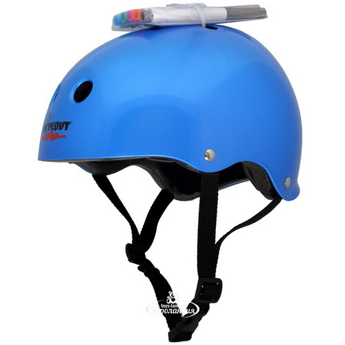 Детский защитный шлем Wipeout Blue Metallic с фломастерами, 49-52 см Wipeout