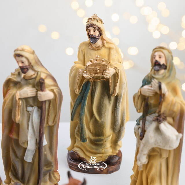 Рождественский вертеп Рождество Христово 15 см, 9 фигурок, уцененный Due Esse Christmas (Ду Эссе Кристмас)