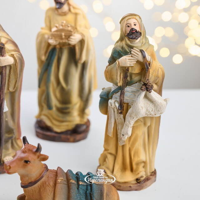 Рождественский вертеп Рождество Христово 15 см, 9 фигурок, уцененный Due Esse Christmas (Ду Эссе Кристмас)