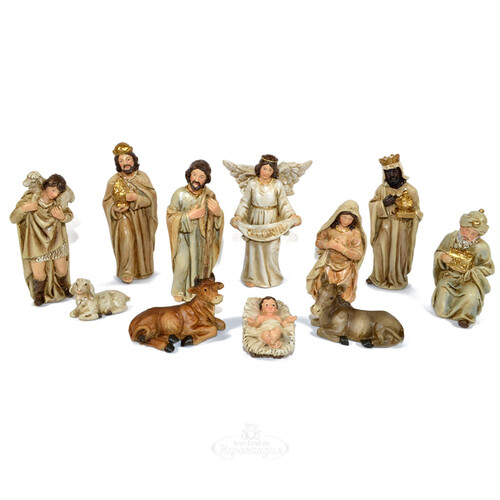 Рождественский вертеп Поклонение Волхвов Младенцу Иисусу 12 см, 11 фигурок Due Esse Christmas