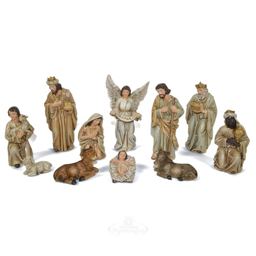 Рождественский вертеп Поклонение Волхвов Младенцу Иисусу 14 см, 11 фигурок Due Esse Christmas