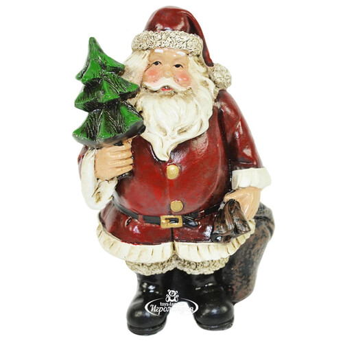 Новогодняя фигурка Санта Клаус с подарками и елочкой 11 см Due Esse Christmas