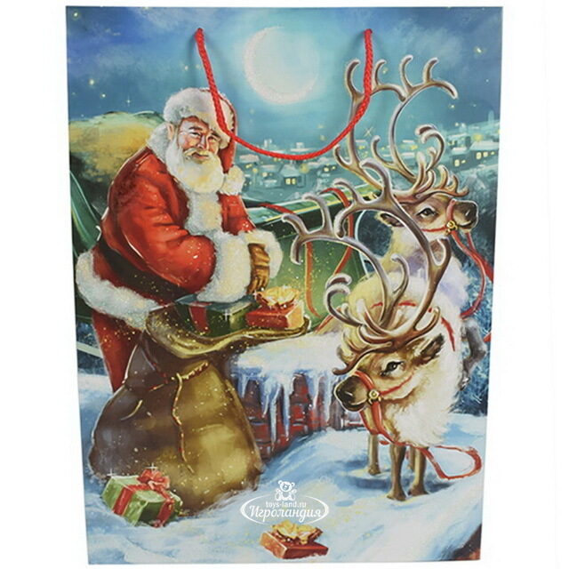 Подарочный пакет North Pole Stage 61*44 см Due Esse Christmas (Ду Эссе Кристмас)