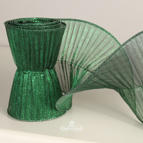 Декоративная лента Spirale 180*13 см зеленая Due Esse Christmas