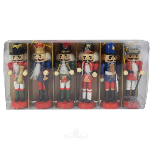 Набор елочных игрушек Щелкунчик - Guardie Coraggiose 12 см, 6 шт, подвеска  Due Esse Christmas
