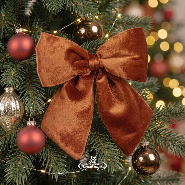 Бант на елку Жозеффа 23*22 см охра Due Esse Christmas (Ду Эссе Кристмас)