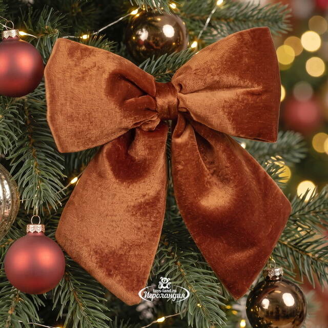 Бант на елку Жозеффа 23*22 см охра Due Esse Christmas (Ду Эссе Кристмас)