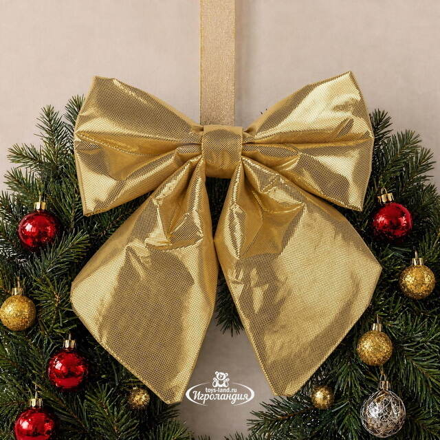Бант на елку Де Ламонт 19*16 см золотой Due Esse Christmas (Ду Эссе Кристмас)